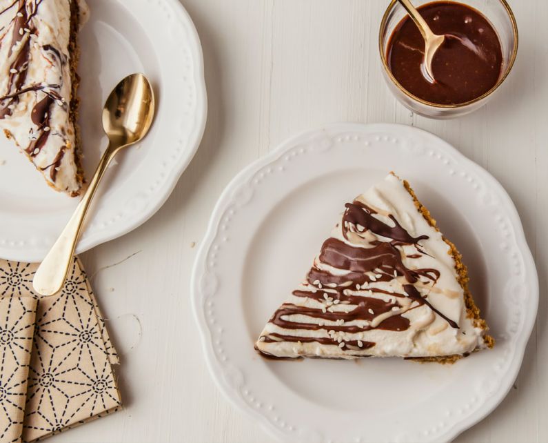 Anti-aging Cream - chocolate cake on white ceramic plate
