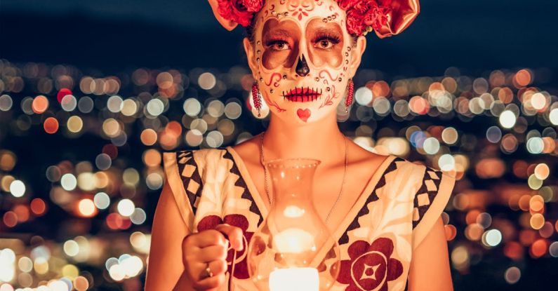 Day Night Makeup - Woman Celebrating Day of the Dead