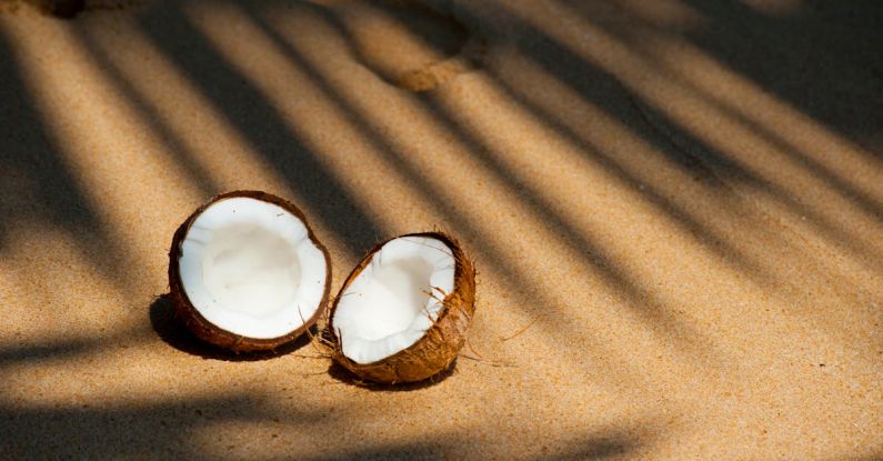 Coconut Oil - Opened Coconut on Sands