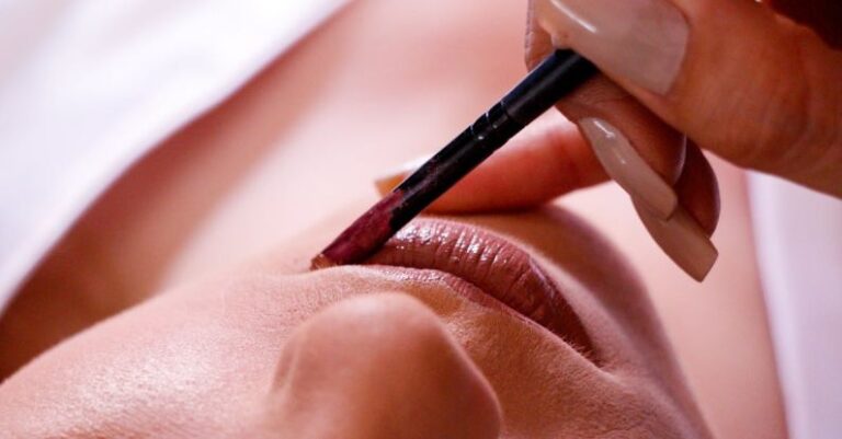 Nail Care Tools - Unrecognizable woman wearing lip liner