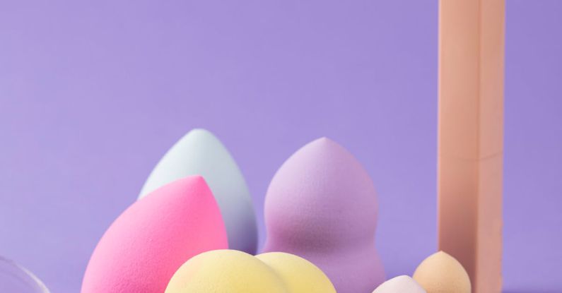 Beauty Blender - Makeup Products on Purple Surface